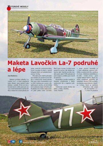Obálka e-magazínu Maketa Lavočkin La-7 podruhé a lépe