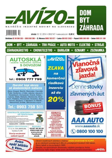 Obálka e-magazínu Avízo 147 (10.12.2014)
