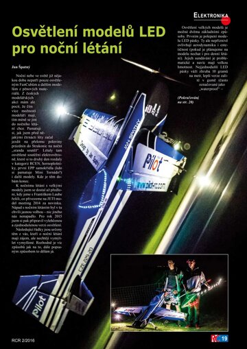 Obálka e-magazínu Osvětlení modelů LED pro noční létání