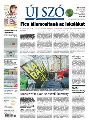 Obálka e-magazínu Új Szó 19.12.2017