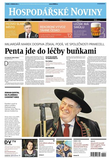 Obálka e-magazínu Hospodářské noviny 027 - 9.2.2016