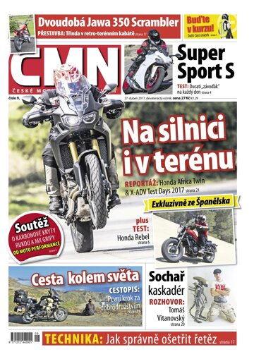 Obálka e-magazínu ČESKÉ MOTOCYKLOVÉ NOVINY 9/2017