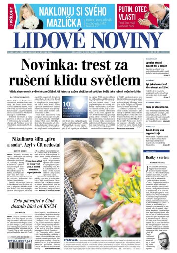 Obálka e-magazínu Lidové noviny 17.3.2018