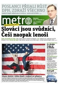 Obálka e-magazínu deník METRO 8.11.2012