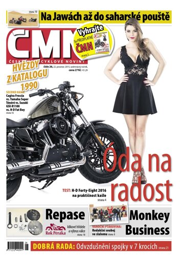 Obálka e-magazínu ČESKÉ MOTOCYKLOVÉ NOVINY 26/2015