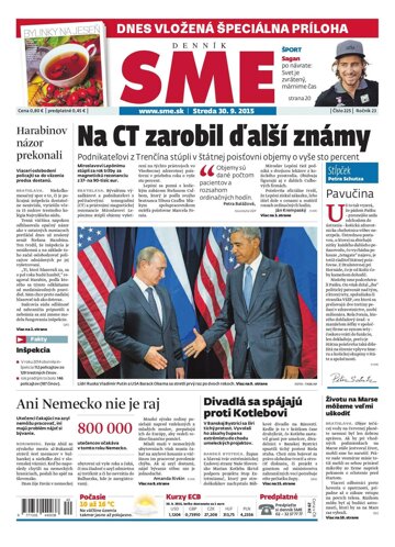 Obálka e-magazínu SME 30.9.2015