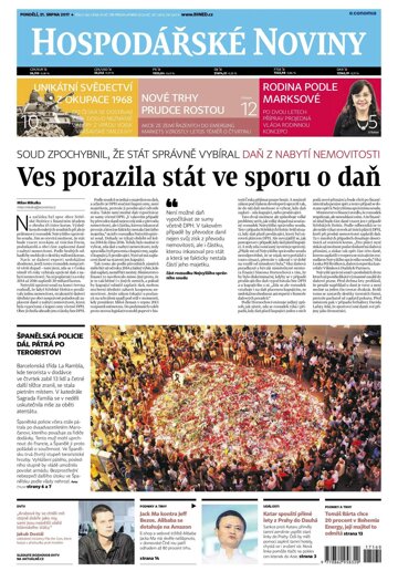 Obálka e-magazínu Hospodářské noviny 160 - 21.8.2017