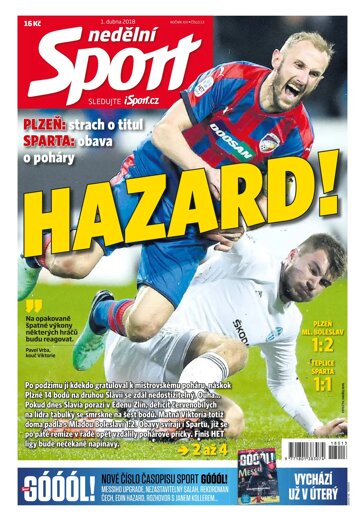 Obálka e-magazínu Nedělní Sport 1.4.2018