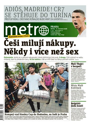 Obálka e-magazínu deník METRO 11.7.2018