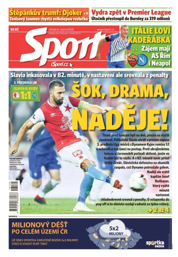 Obálka e-magazínu Sport 8.8.2018