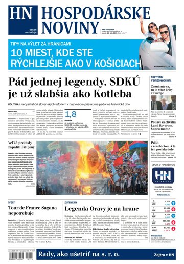 Obálka e-magazínu Hospodárske noviny 28,07.2015
