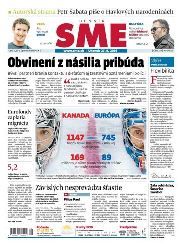 Obálka e-magazínu SME 27.9.2016