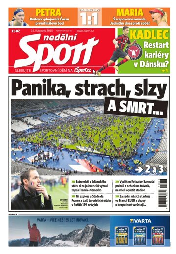 Obálka e-magazínu Nedělní Sport 15.11.2015