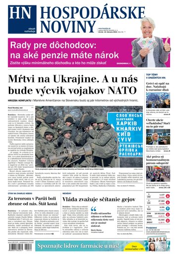 Obálka e-magazínu Hospodárske noviny 19.02.2015