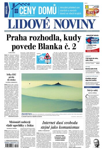 Obálka e-magazínu Lidové noviny 5.11.2015