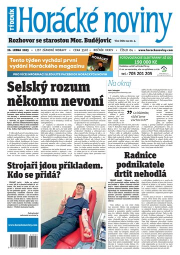 Obálka e-magazínu Horácké Noviny 4/2023
