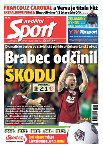 Obálka e-magazínu Nedělní Sport 12.4.2015