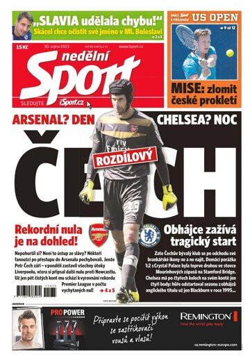 Obálka e-magazínu Nedělní Sport 30.8.2015
