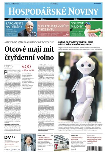 Obálka e-magazínu Hospodářské noviny 051 - 14.3.2016