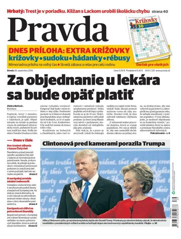 Obálka e-magazínu Pravda 28. 9. 2016