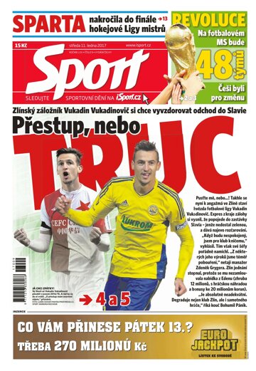 Obálka e-magazínu Sport 11.1.2017