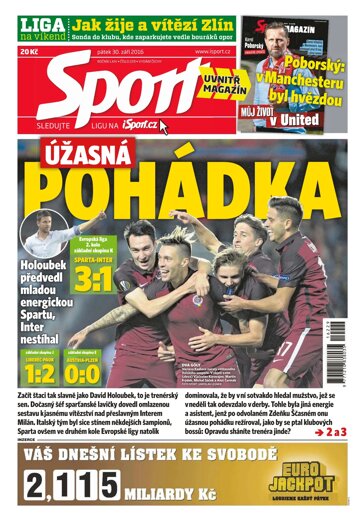 Obálka e-magazínu Sport 30.9.2016