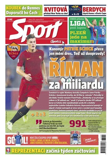 Obálka e-magazínu Sport 29.8.2017