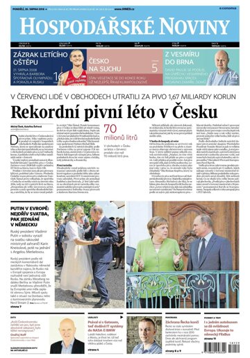 Obálka e-magazínu Hospodářské noviny 159 - 20.8.2018