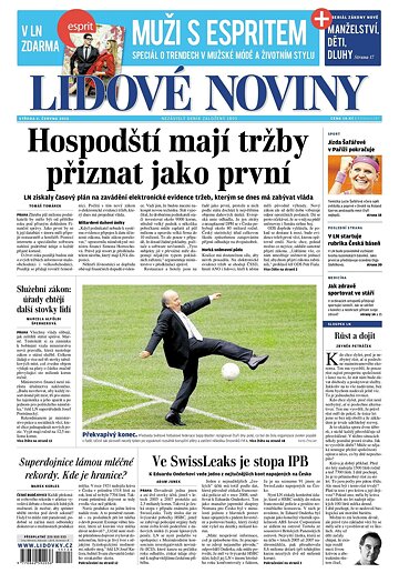 Obálka e-magazínu Lidové noviny 3.6.2015