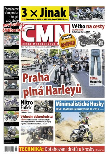 Obálka e-magazínu ČESKÉ MOTOCYKLOVÉ NOVINY 15/2018
