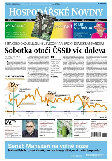 Obálka e-magazínu Hospodářské noviny 077 - 21.4.2016