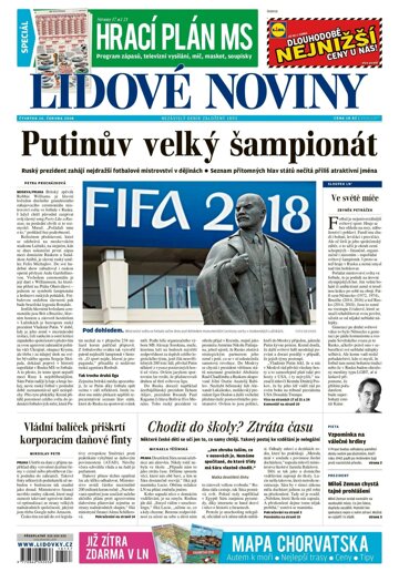 Obálka e-magazínu Lidové noviny 14.6.2018