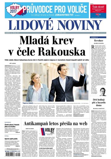 Obálka e-magazínu Lidové noviny 16.10.2017