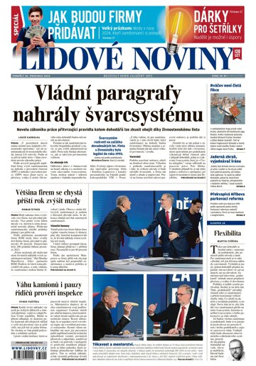 Obálka e-magazínu Lidové noviny 18.12.2023