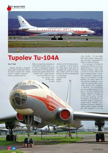 Obálka e-magazínu Tupolev Tu-104A