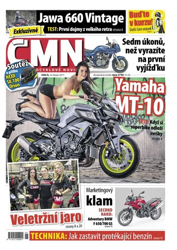 Obálka e-magazínu ČESKÉ MOTOCYKLOVÉ NOVINY 6/2017