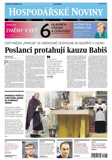 Obálka e-magazínu Hospodářské noviny 243 - 18.12.2017