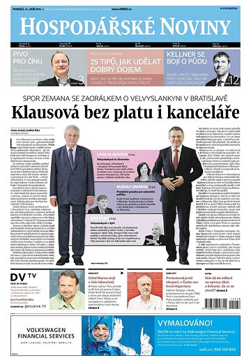 Obálka e-magazínu Hospodářské noviny 178 - 14.9.2015