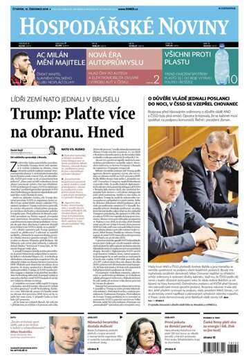 Obálka e-magazínu Hospodářské noviny 132 - 12.7.2018