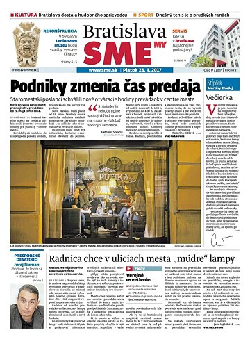 Obálka e-magazínu SME MY Bratislava 28/4/2017