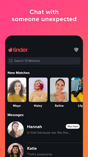 Snímek obrazovky aplikace Tinder