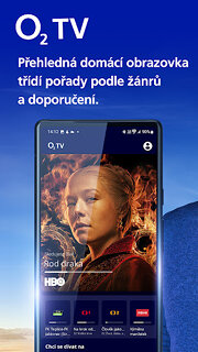 Snímek obrazovky aplikace O2 TV 2.0