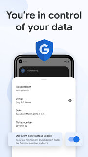 Snímek obrazovky aplikace Google Wallet