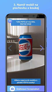 Snímek obrazovky aplikace ARnie - Augmented Reality