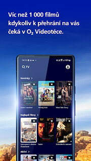 Snímek obrazovky aplikace O2 TV 2.0