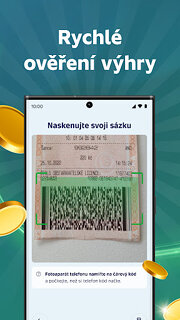 Snímek obrazovky aplikace Sazka Klub